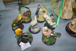 7x Pottery Bird Collection Figures