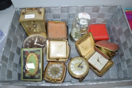Vintage Clocks Including Carriage Clocks, Alarm Clocks, etc.