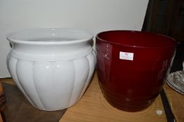 2x Large Pottery Planters