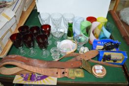 Vintage Glassware, Belts, and Advertising Vehicles etc.
