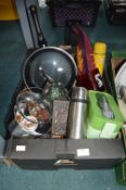 Assorted Kitchenware Including Pans, Coffee Pods, etc.