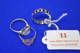 3x 925 Sterling Silver Rings ~10g total