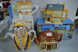 4x Novelty Teapots Including the Aidensfield Arms