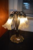 Art Nouveau Style Floral Glass Table Lamp