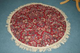 Red Circular Floral Rug 150cm diameter