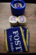 Vintage Fosters Bar Towels, Beermats, and Ashtrays