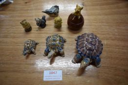 Wade Porcelain Tortoise Trio, and Other Porcelain Animal Trinkets
