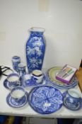 Blue & White Plates and Vases etc.