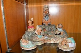 Pendelfin Display Stand and 6x Figures