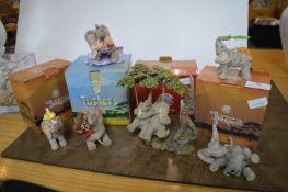 6x Tuskers Elephant Figures