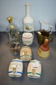 Vintage Spirit Bottles and Water Jugs Including Wade etc.