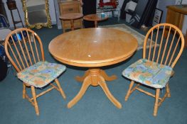 Circular Kitchen Table with Pair of Hoop Back Chairs