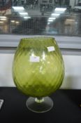Large Vintage Green Brandy Glass