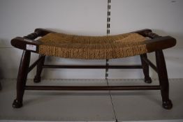 Vintage Wooden Chair with Woven Rush Seat 29” long