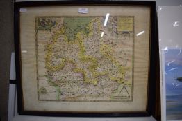 Framed Reproduction Saxton’s Map of Oxfordshire, Buckinghamshire, and Berkshire 1574