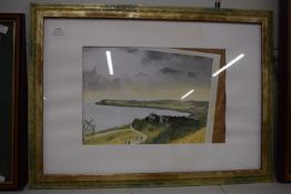 Framed Original Watercolour Coastal Scene
