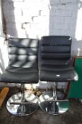 *Pair of Gas Lift Barstools (both AF, require reupholstery)