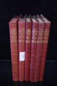 The War in Pictures Book Collection Red Leatherbound Volumes 1 to 6