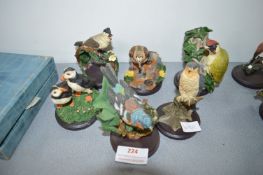 6x Pottery Bird Collection Figures