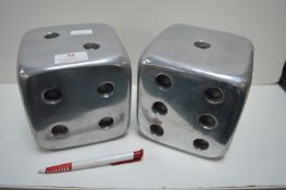 2x Large Aluminium Dice