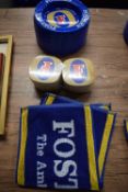 Vintage Fosters Bar Towels, Beermats, and Ashtrays