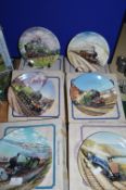 8x Davenport Pottery Steam Train Wall Plates