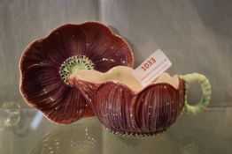 Staffordshire Potteries Shorter & Son Anemone Hand Painted Dish & Sauce Jug