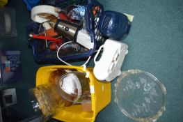 2x Boxes of Small Electricals, Glassware, etc.