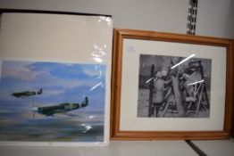 2x Wartime Prints “Children in the Street” and “Spitfires” by Barry Price