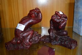 Pair of Monkey Ornaments