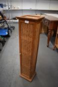 Slimline Wood & Rattan Storage Cabinet