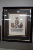 Egyptian Pottery Print in Gloss Black Frame