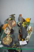 6x Pottery Bird Collection Figures