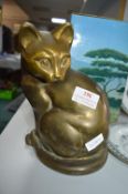 Large Brass Cat Ornament