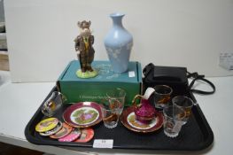 Pottery and Glassware Including Beswick Gentleman Pig Figure, Copeland Spode Vase, etc.