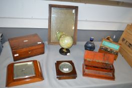 Vintage Barometers, Globe, Ink Stand, and a Brass Fire Extinguisher