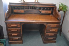 American Oak Roll Top Derby Desk Manufactures in Boston USA 152x84cm 115cm high