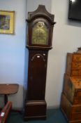 Mahogany Longcase Clock with Brass Face