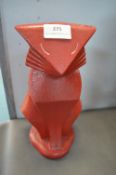 Cast Iron Red Painted Art Deco Cat Figure