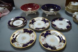 5x Coalport Gilded Plates and 2x Bowls