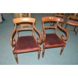 Pair of Victorian Mahogany Armchairs