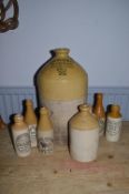Hull Stoneware Ginger Beer Bottles and Flagons