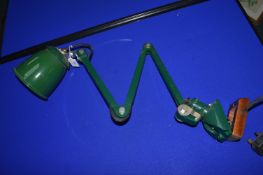 Industrial Green Enamelled Adjustable Work Light