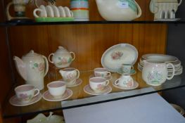 Suzy Cooper Rose Pattern Tea Set plus Floral Plates, and Jug