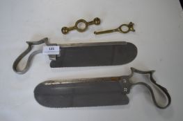 Pair of Surgical Saws and Brass Cartridge Bullets