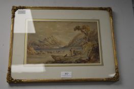 Framed Grand Tour Watercolour Scenic View Signed David Cox
