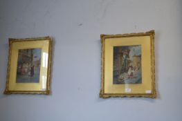 Pair of Continental Oil on Board Street Scenes Signed Perez