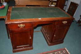 1930’s Pitch Pine Single Width Partners Desk