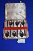 Cased Set of Six Hallmarked Silver Teaspoons - Sheffield 1954, ~60g total