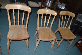 3x Turned Spindleback Kitchen Chairs